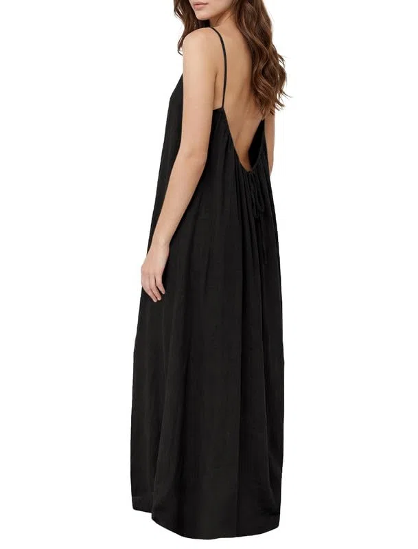 Vestito da Donna con Schiena Scoperta Casual Maxi Vestiti con Spalline Sottili Estivo Elegante Vestito Lungo Senza Maniche Leggeri Boho Chic Vestiti da Spiaggia Abito Oversize per Vacanze