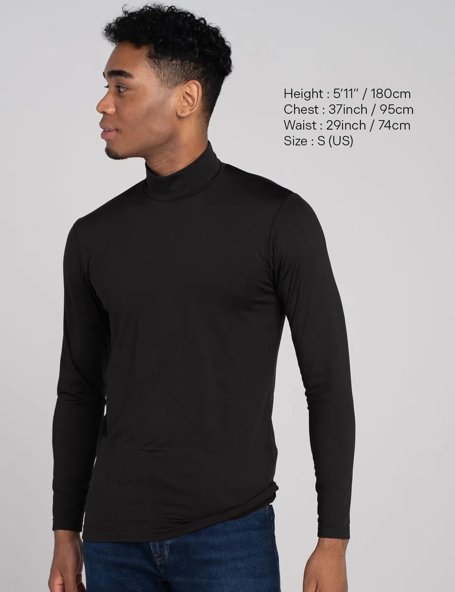 LAPASA Maglia Termica da Uomo con Collo Alto Finto in Micropile - Abbigliamento Termico Traspirante Maniche Lunghe Fodera in Pile Strato Base M102/M123/M132