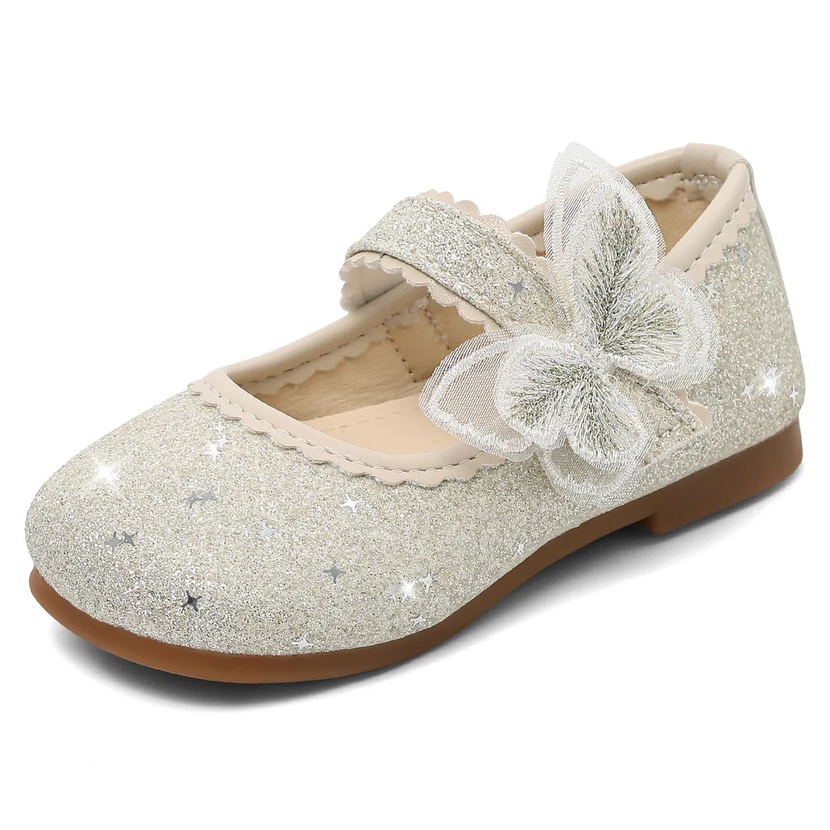 MK MATT KEELY Scarpe Principessa Bambina Ballerine Bimba con Farfalla Scarpe Brillantini Mary Jane Partito Bambine e Ragazze