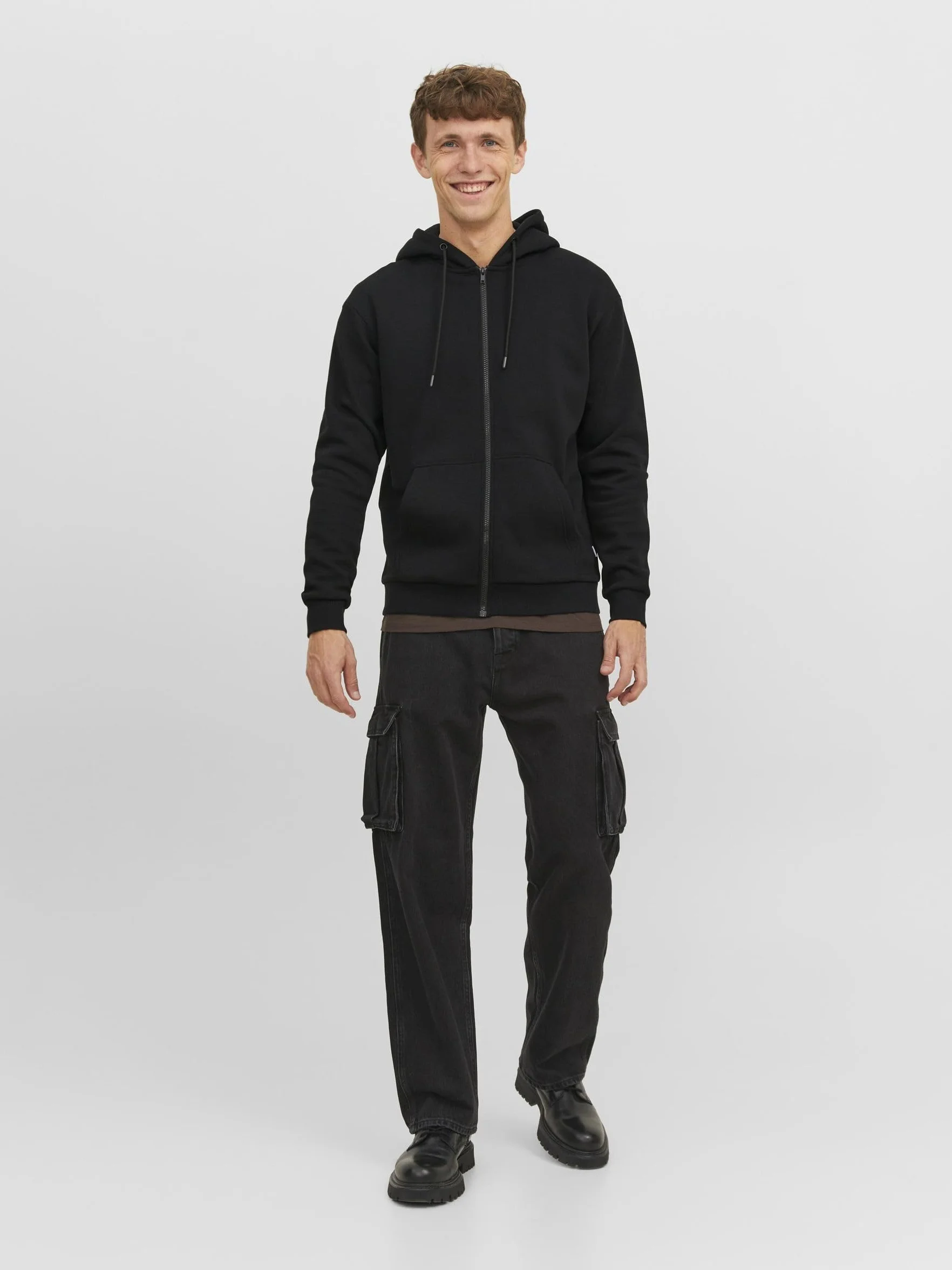 JACK & JONES Zip Hoodie Plain Zip Hoodie