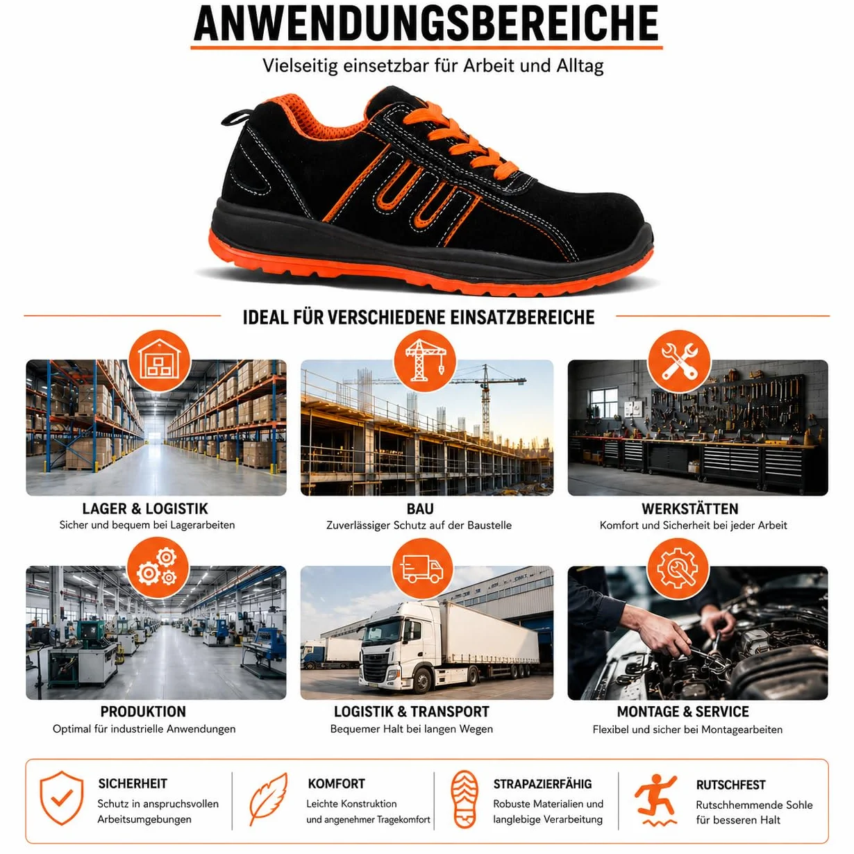 Urgent - Scarpe antinfortunistiche da lavoro, unisex, modello 216 S1 EN ISO 20345