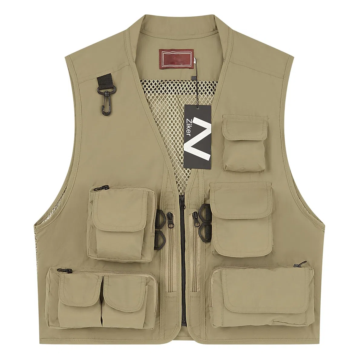 Ziker Gilet da donna in rete traspirante traforato da viaggio per fotografi e pesca con tasche