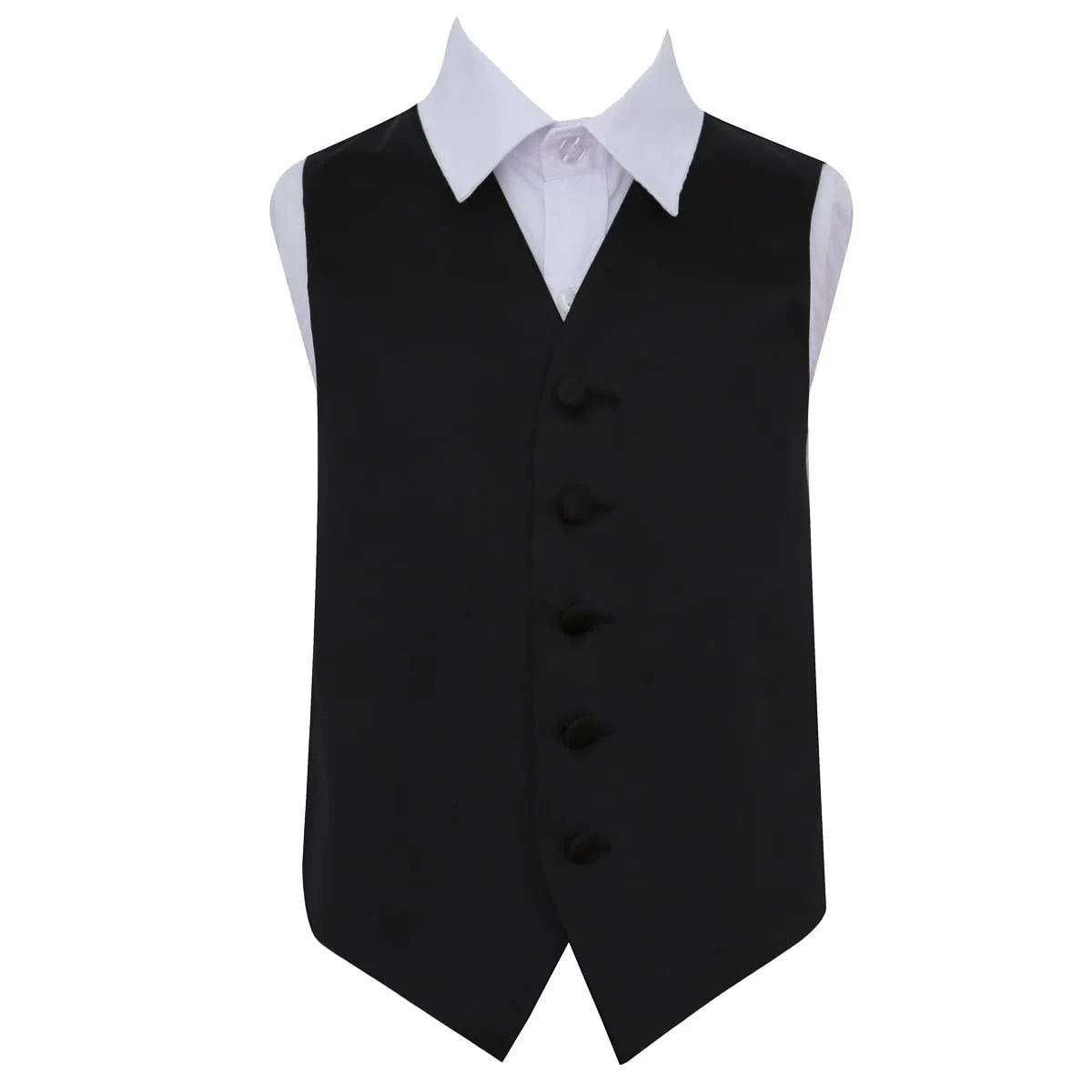 DQT Boys Plain Satin Wedding Tuxedo Waistcoat Vest