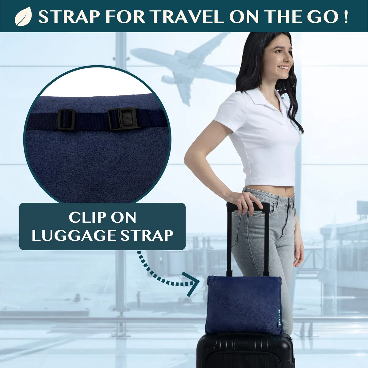 PAVILIA Cuscino per coperta da viaggio, morbida coperta da aereo, set combinato 2 in 1, coperta per aereo, compatta, pieghevole, cuscino essenziale per volo, accessorio regalo per viaggiatori,