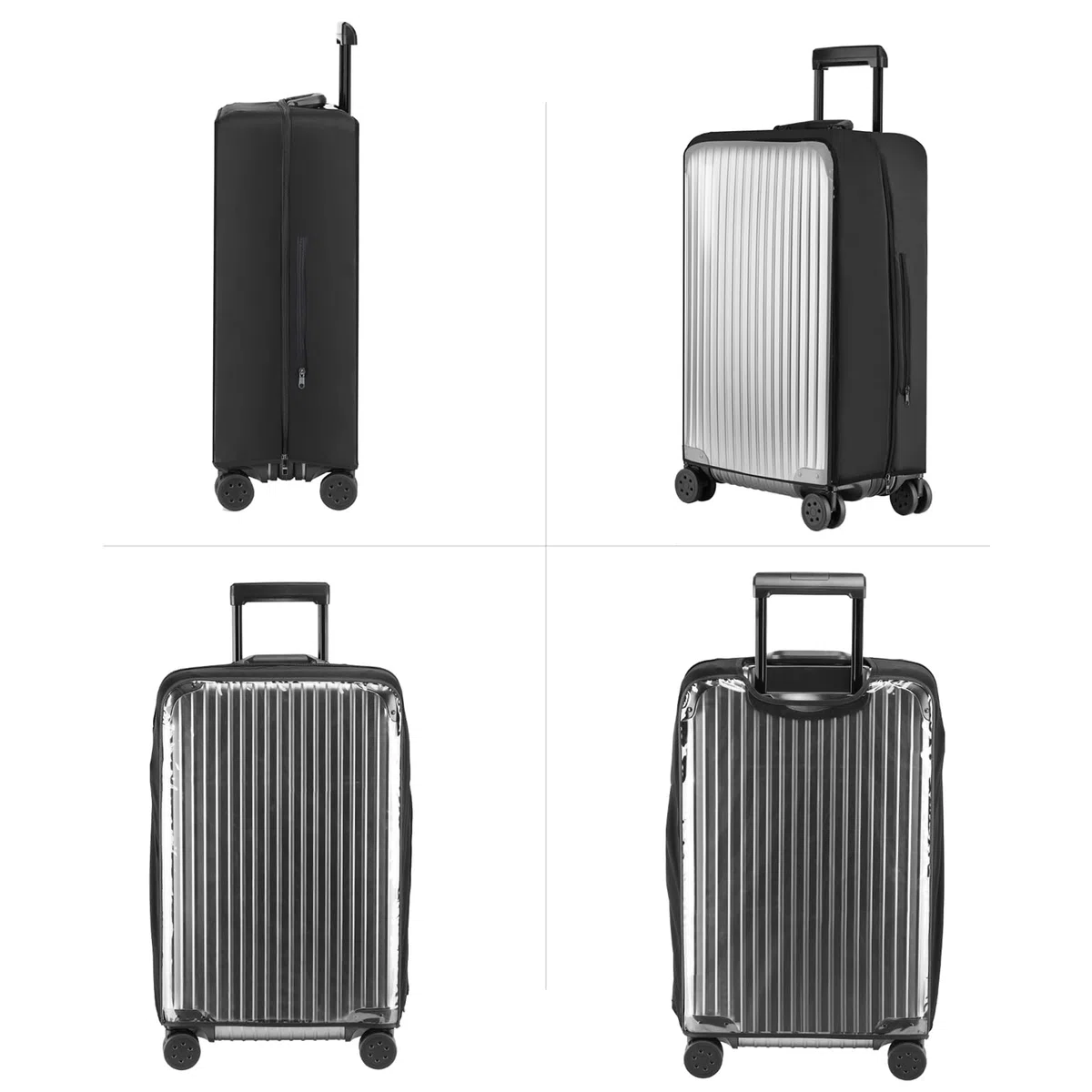 Veki Custodia Protettiva Valigia da Viaggio, Coprivaligia Trasparente, Anti-Polvere Copertura, Copri Valigia Impermeabile, Antigraffio Protettore di Bagagli Luggage Cover (Nero, 28 Pollici)