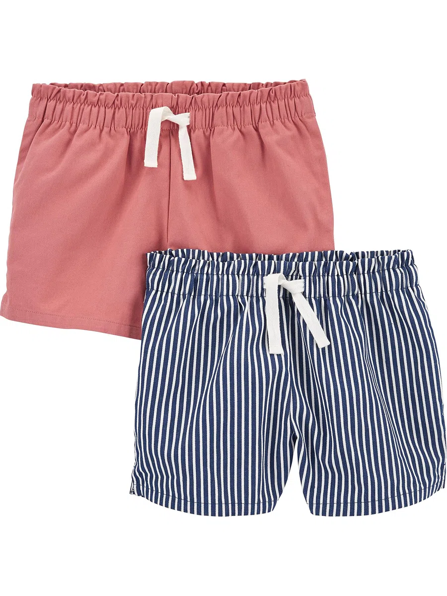 Simple Joys by Carter's - Knit Shorts, Pack of 2, Pantaloncini Bambine e Ragazze