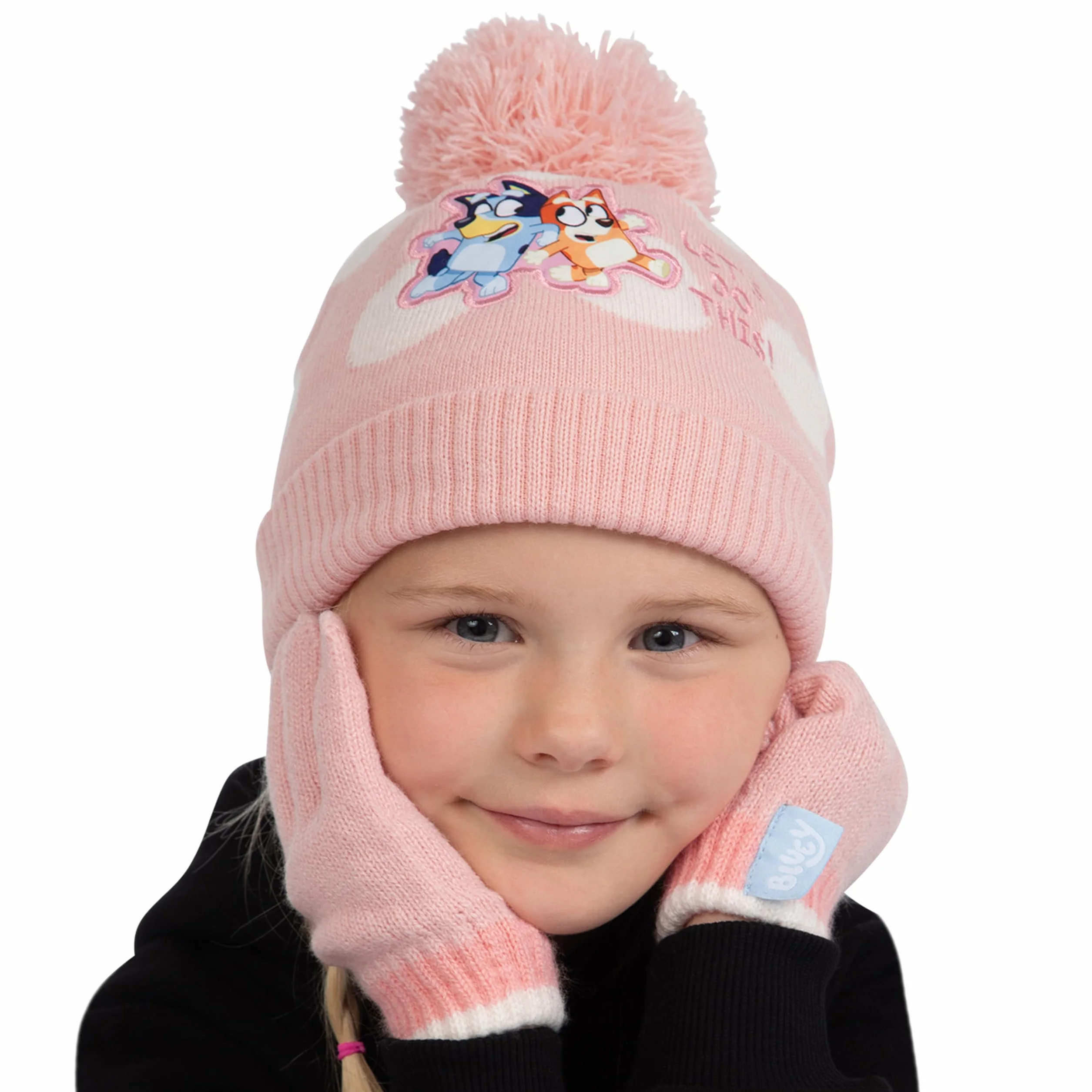BlueY E Bingo Capello E Guanti | Guanti Inverali Bambina | Capello Invernale | One Size Rosa