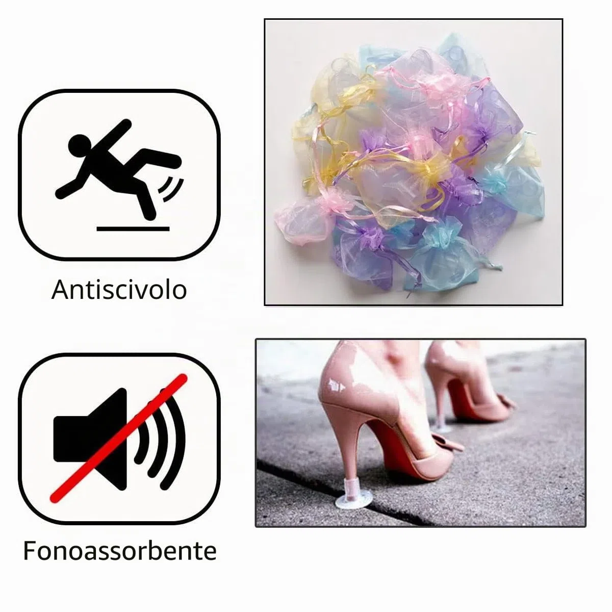 MEISO 20 Paia Salvatacchi Proteggi Tacchi Donna, Salvatacchi Matrimonio, 4 Dimensioni Salvatacco, Proteggi Scarpe Tacco a Spillo Erba, per Matrimoni, Attività All'aperto （Trasparente）