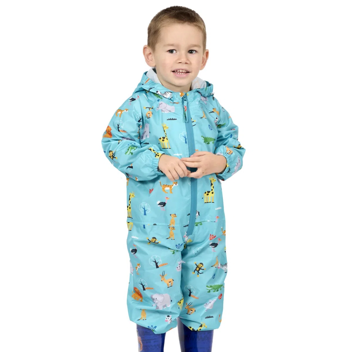 PERLETTI Tuta Impermeabile Bambino Bambina con Cappuccio - Antipioggia Comoda Leggera con Dettagli Catarifrangenti Bimbo Bimba 2 3 4 5 Anni - Tutina Pioggia Bambini Scuola Materna con Cerniera