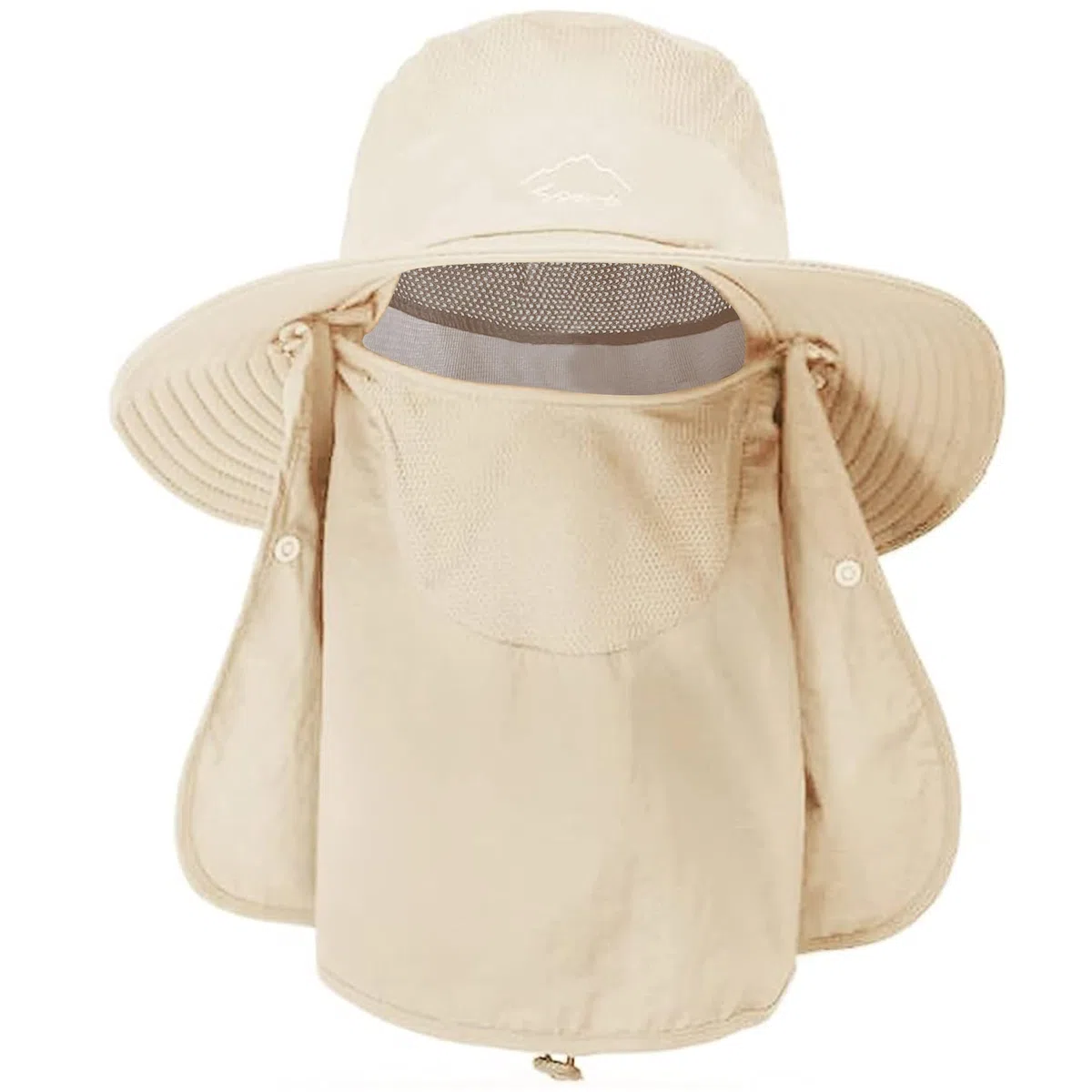 ehsbuy Cappelli da Pesca per Uomo e Donna con Copertura per Il Viso Cappello da Sole a Tesa Larga da Spiaggia Mesh Safari Caccia Giardinaggio Cappello da Secchio Packable
