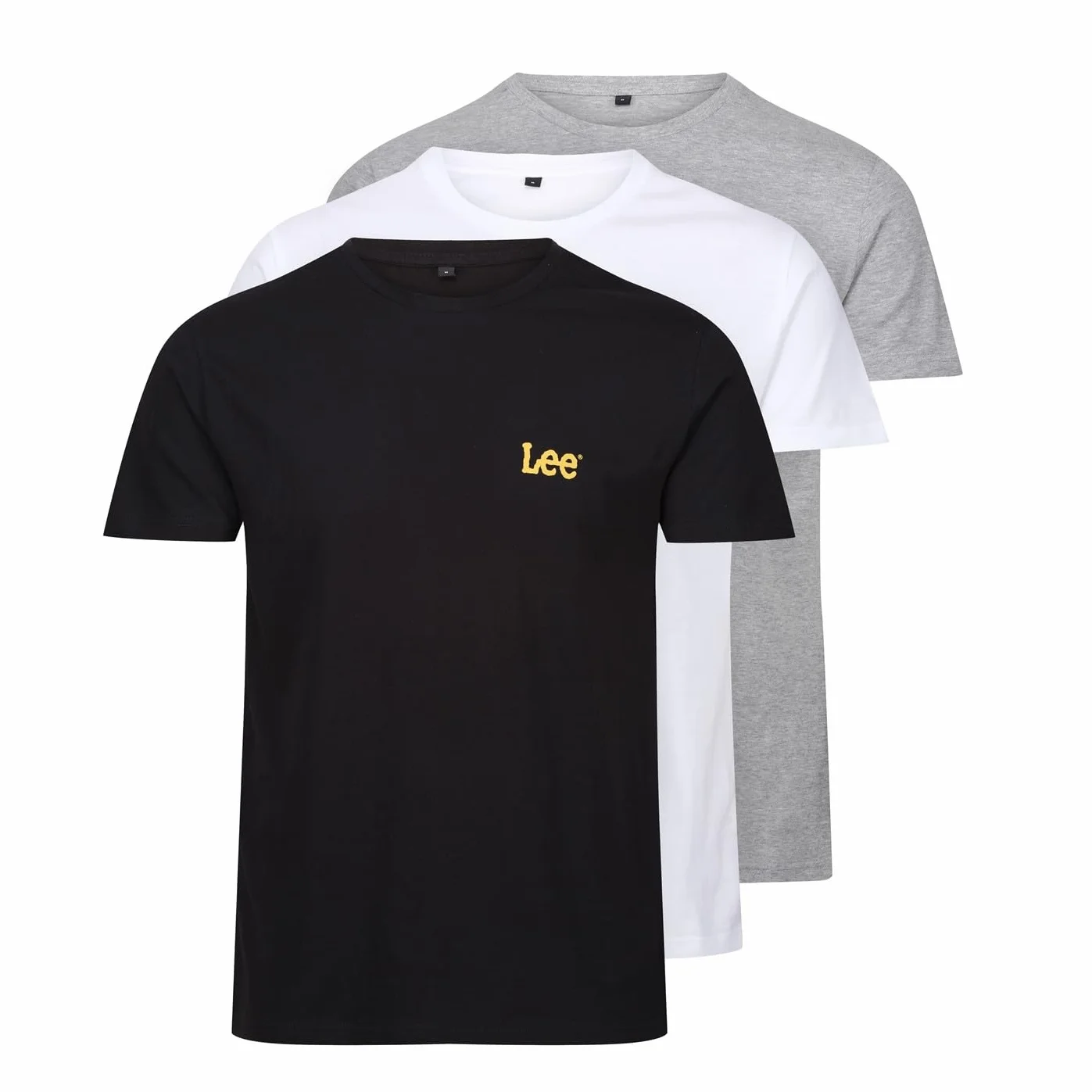 Lee Larkin Magliette Uomo (Pacco da 3) | T-Shirt Cotone Nero, Grigio, Bianco | Maglie Manica Corta, Palestra, Casual e Abbigliamento Quotidiano Confortevole