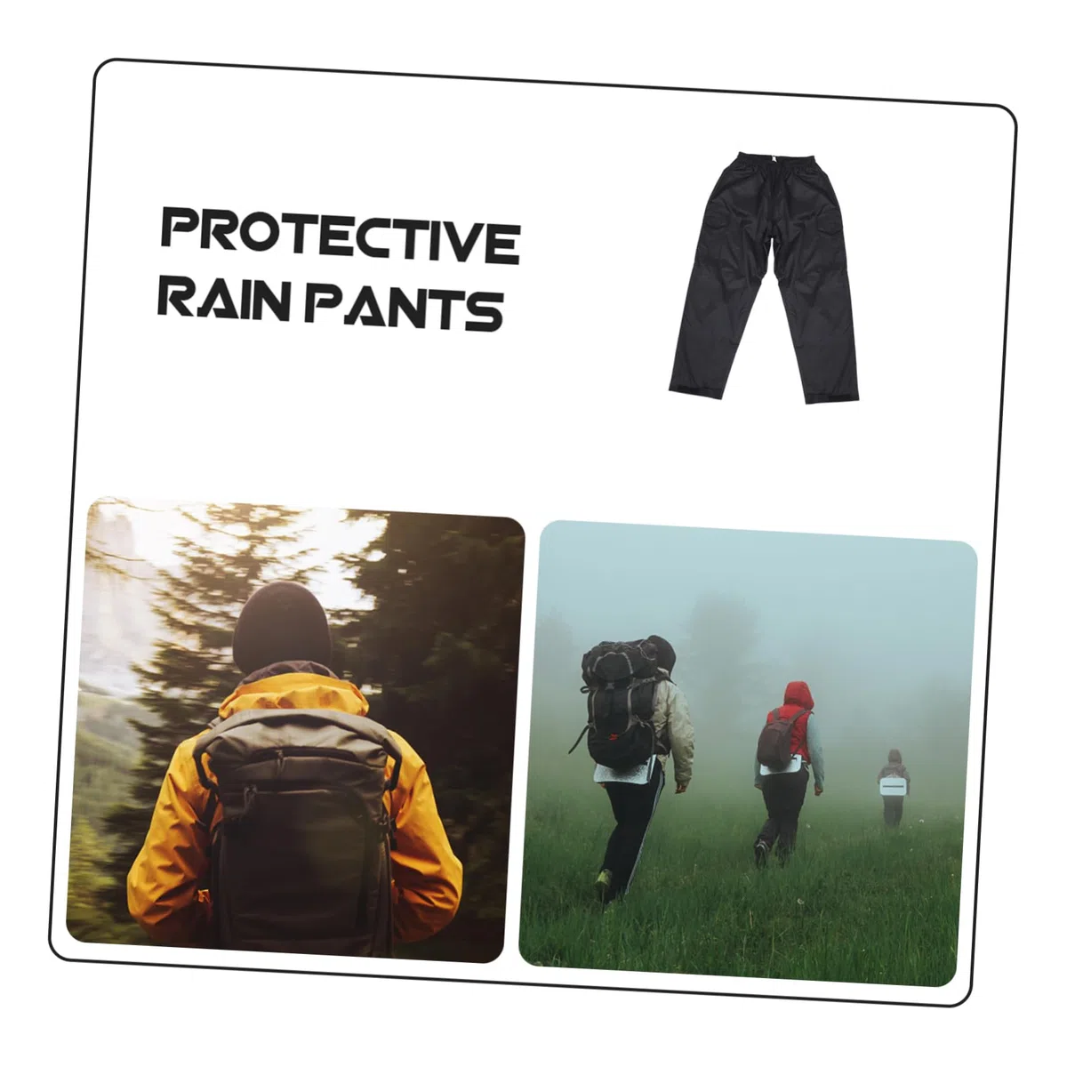Pantaloni Vita Elastica Allargata Impermeabili e Traspiranti da Pioggia Doppio Strato Resistenti in Tutte le Stagioni da Uomo e Donna per Lavoro All'aperto