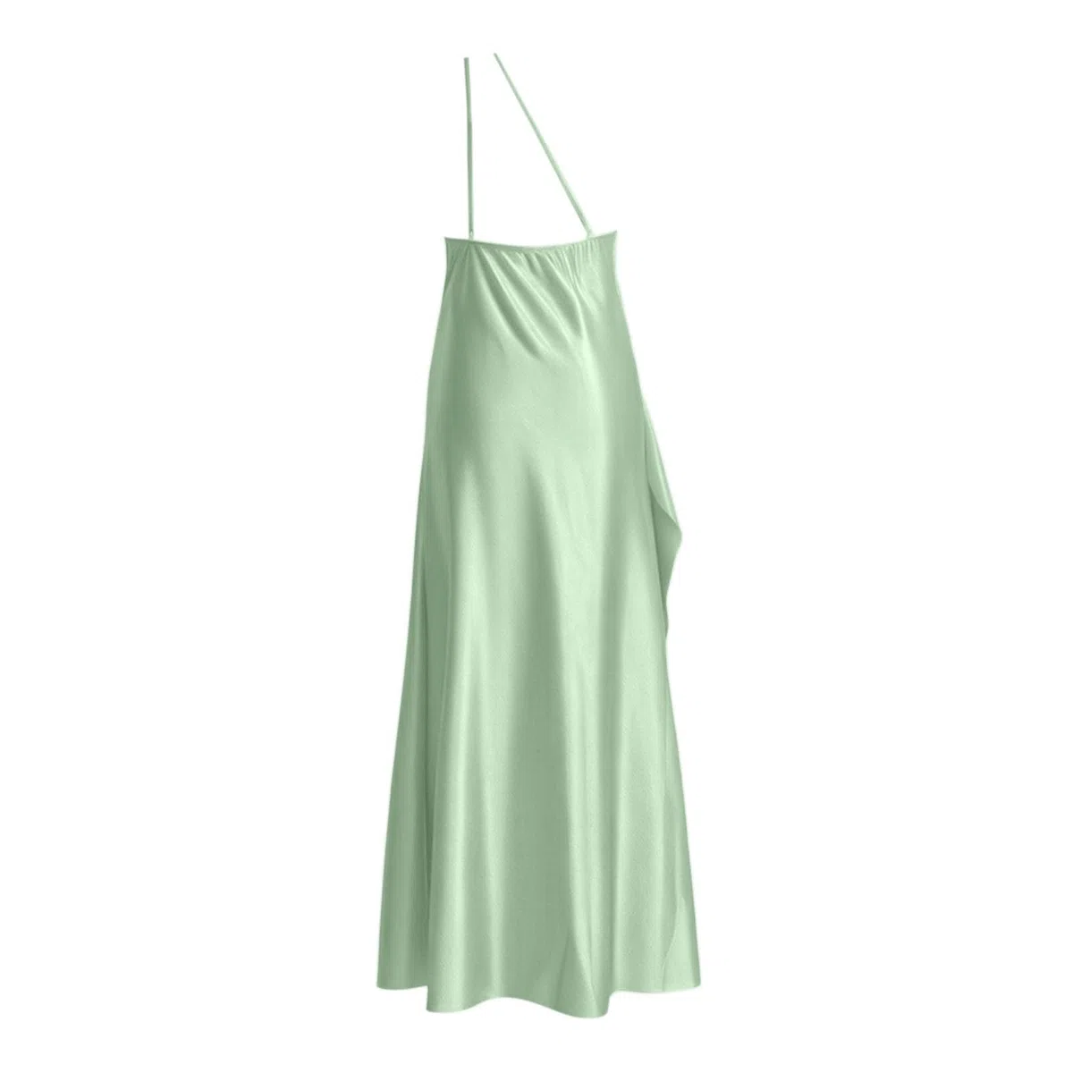 Generico Donna Abito Una Spalla Elegante Abito in Raso con Spacco Abiti da Ballo Plus Size Casual Vestiti Estivi Lunghi Cerimonia Cocktail Invitata Matrimonio Casual Party