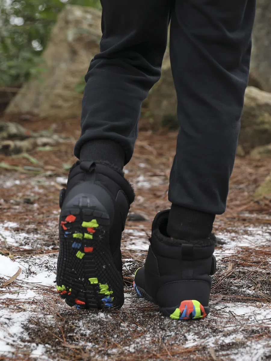 Scarpe invernali per bambini a piedi nudi,Ragazzi Ragazze Mid Trekking Shoes Outdoor con Zero Drop Soles e Wide Toe Box Gr.25-36