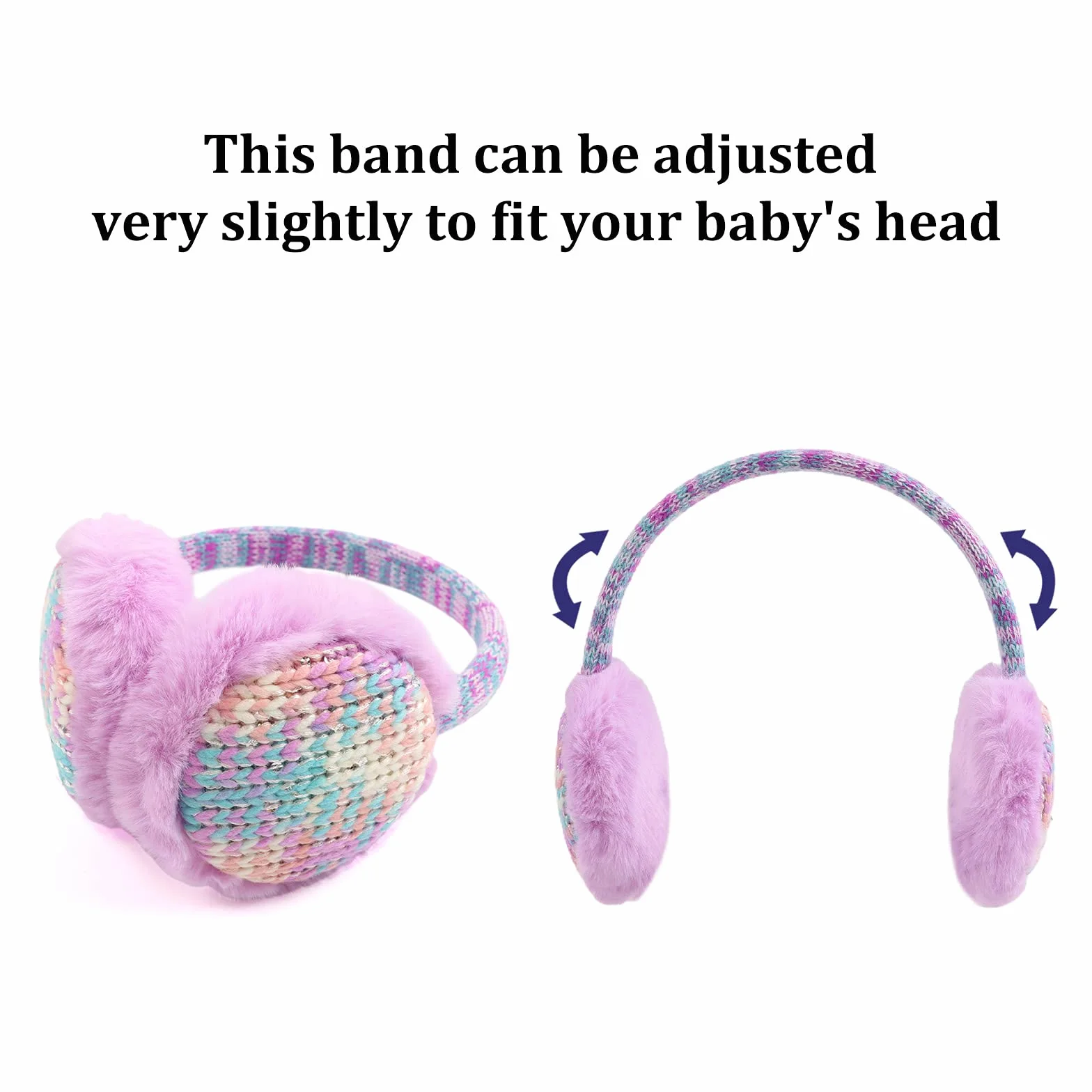 Pesaat Kids Knit Paraorecchie Scaldaorecchie pelosi invernali per esterno per ragazzi e ragazze 3-8 anni