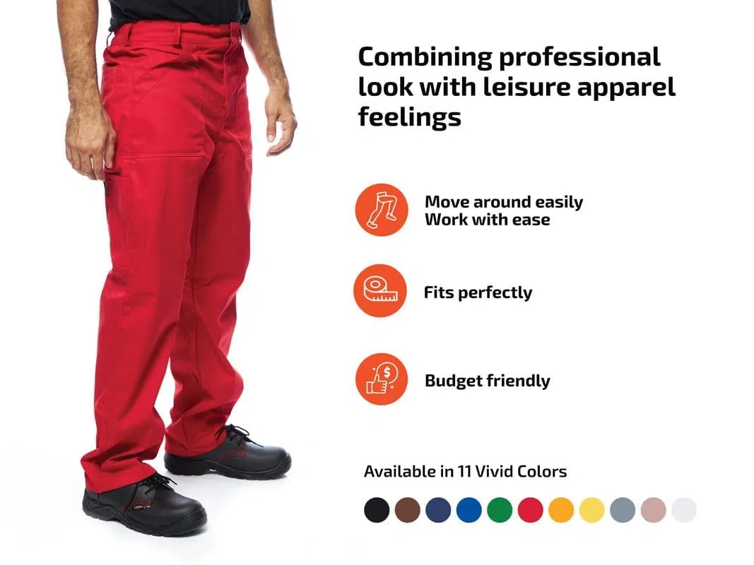 Pantaloni da lavoro da uomo, pantaloni da lavoro modello classico, pantaloni cargo, abiti da lavoro, Made in EU, Colori diversi