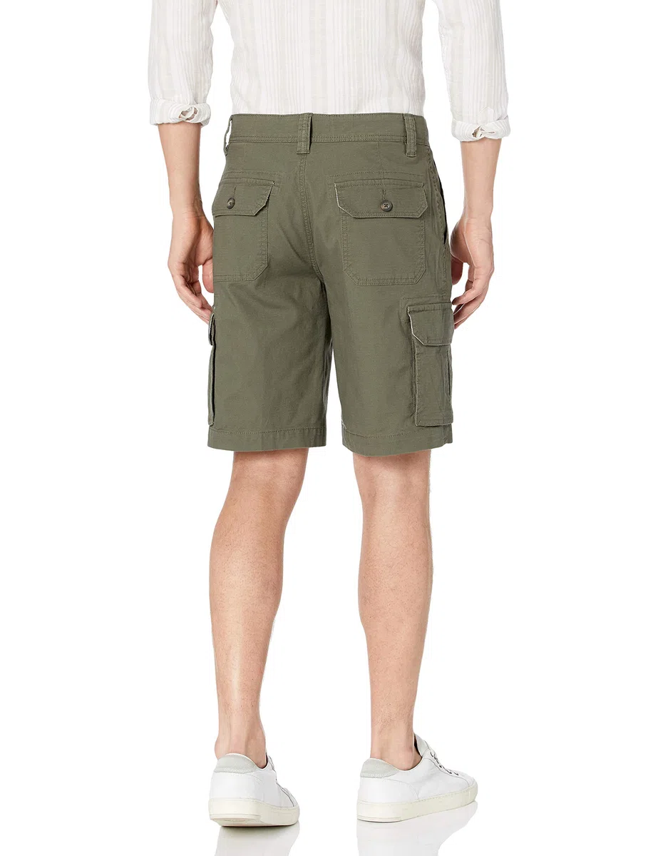 Amazon Essentials Uomo Pantaloncini Cargo Leggeri ed Elasticizzati in Tessuto Ripstop, 25cm