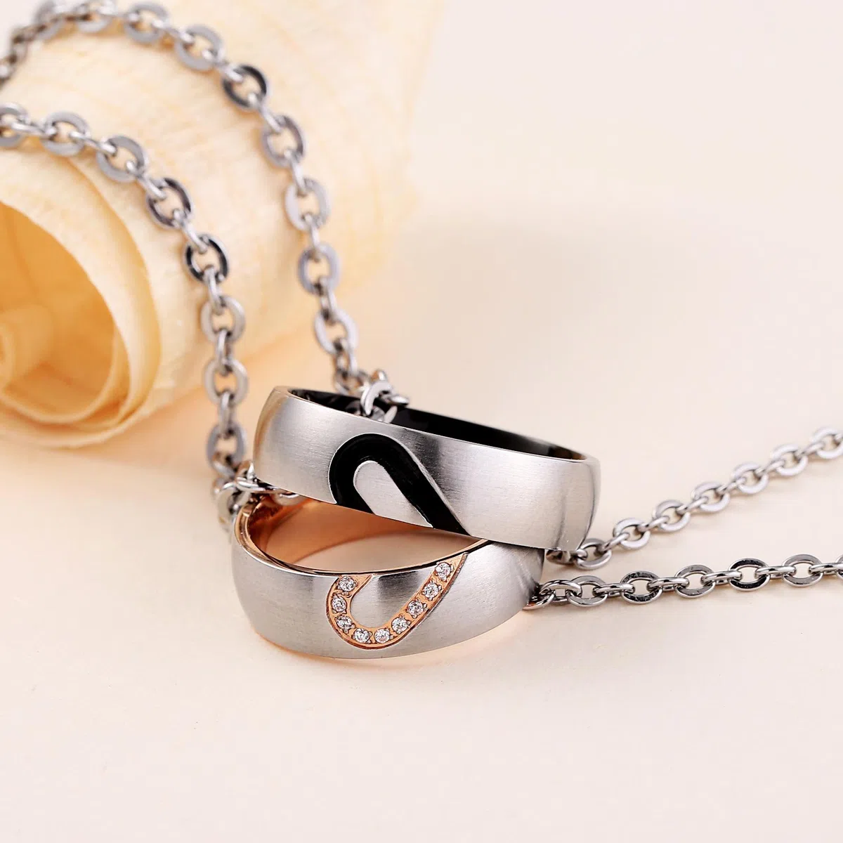 Collana Donna e Uomo, 6MM I Love You Acciaio Inossidabile Anello Collane Pendente Cuore, Collana Coppia Incisione Personalizzata