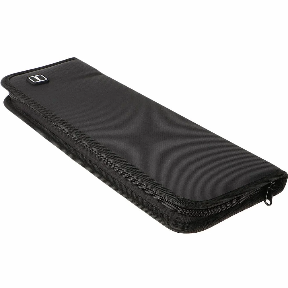 Porta-cravatte da viaggio da uomo, organizer per cravatte, bagagli, grigio nero, 42 x 13 x 2,5 cm, Nero, 42 x 13 x 2,5 cm, 42X13X2.5 cm