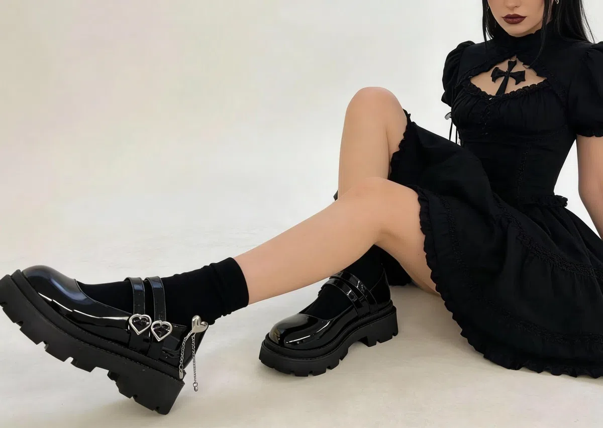 Mary Jane Donna Nere Eleganti Platform Tacco Morbido Punta Rotonda Fibbia Stile Gotico Y2K Calzature Moda Jeans Abito Divisa Scolastica Feste Viaggi Cosplay Lavoro