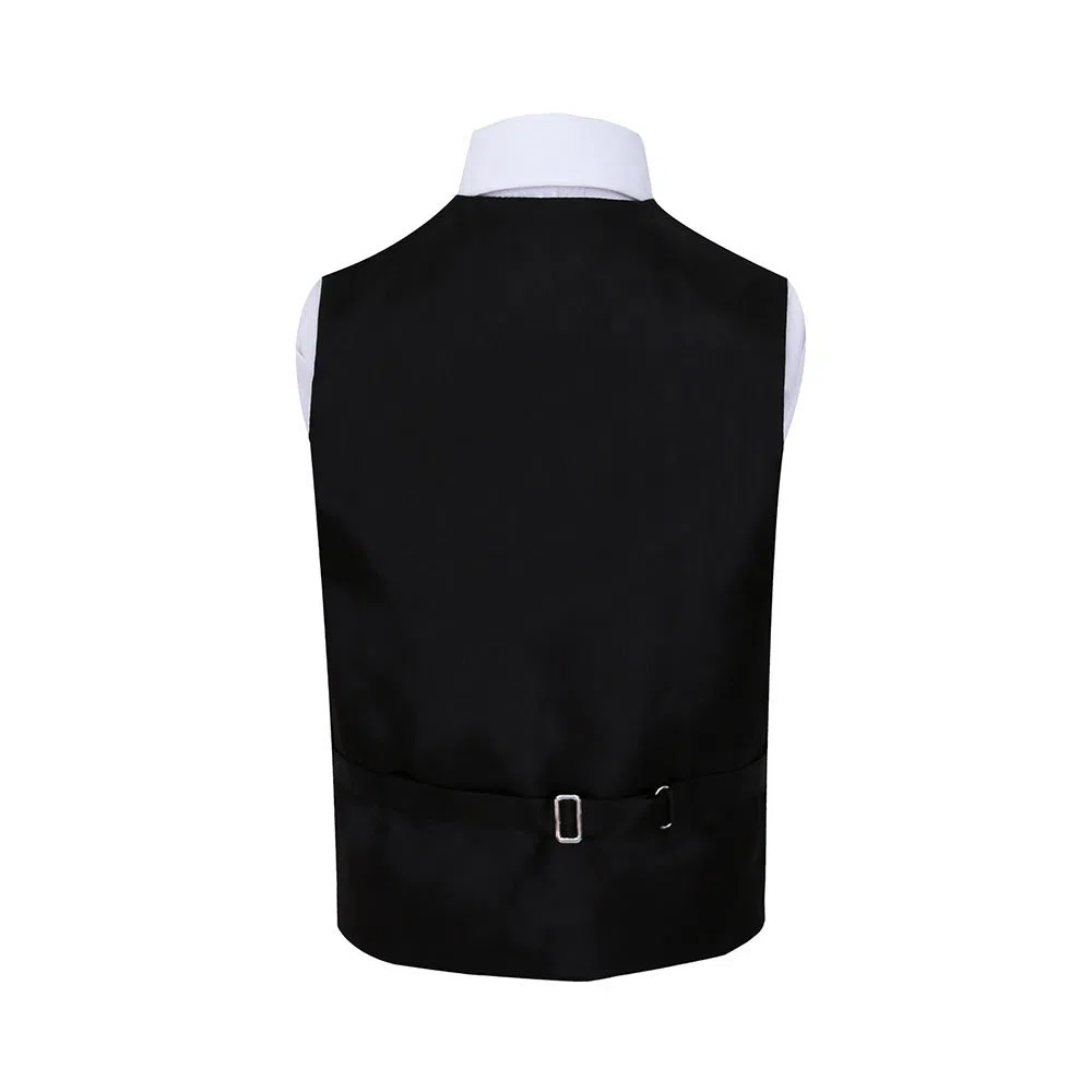 DQT Boys Plain Satin Wedding Tuxedo Waistcoat Vest