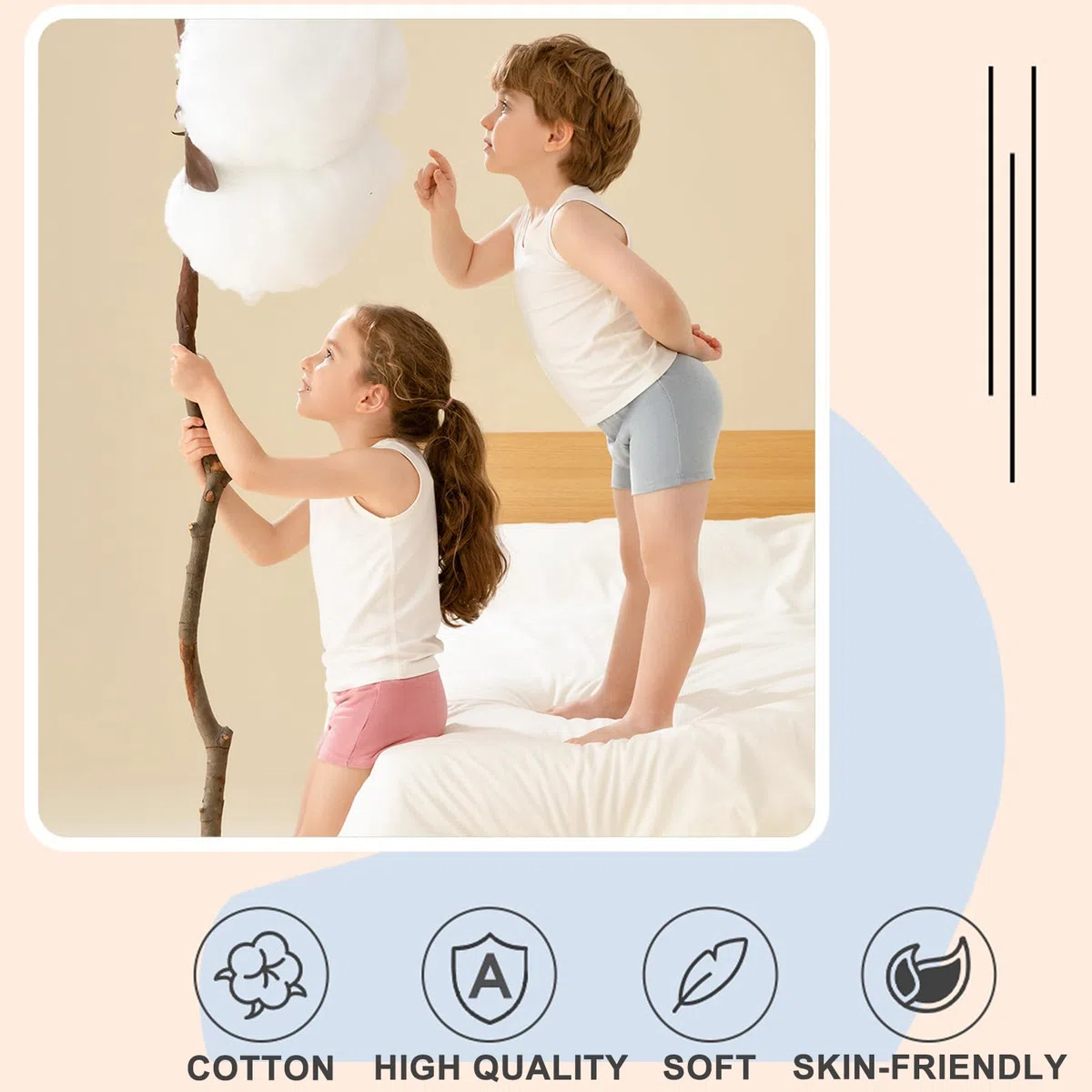 Confezione da 4 Canottiere da Bambina Canotte in Cotone Maglietta Intima Traspirante Morbida Bambine 2-10 Anni