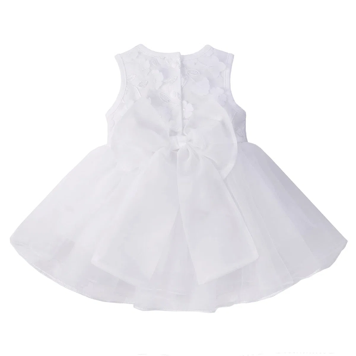famuka Abiti da Bambina Abito da Battesimo Abito da Sposa Abiti da Battesimo di Compleanno per Matrimoni Principessa (12 Mesi, Bianco)