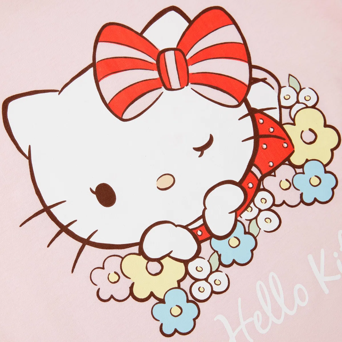 Hello Kitty Pigiama Corto da Ragazza con Maniche a Balze 100% Cotone, Rosa