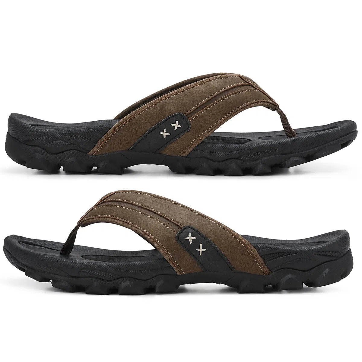 ARRIGO BELLO Infradito Uomo Sandali Estive Pelle Ciabatte Eleganti Mare Piscina Spiaggia Antiscivolo Cuoio Flip Flops Taglia 41-46