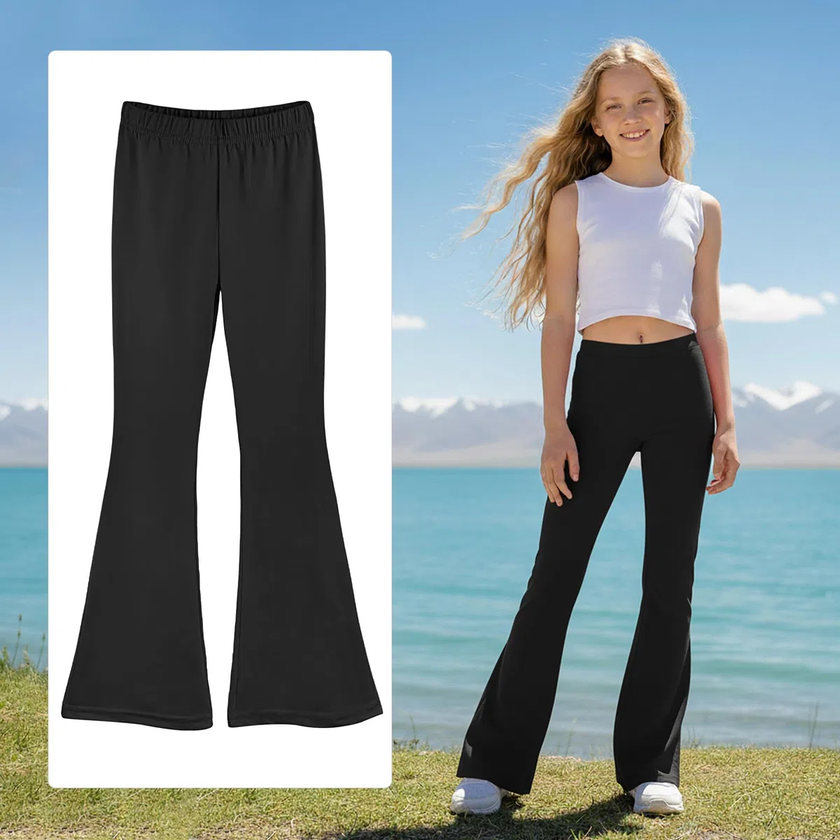 Confezione da 3 pantaloni da ragazza – Leggings eleganti per bambini, per scuola, danza e vita quotidiana, taglie 104-158