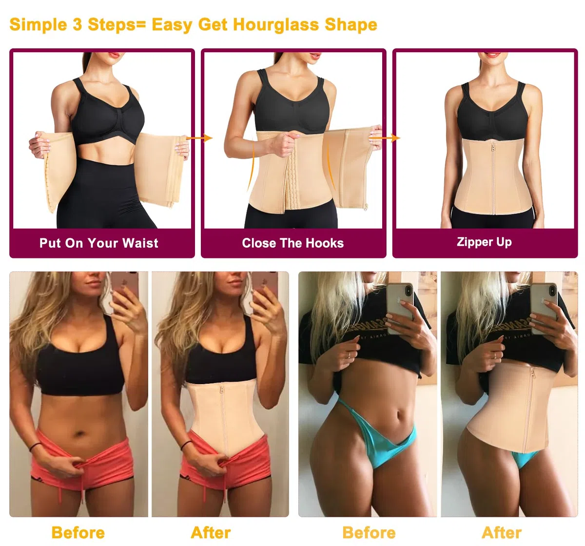 KUMAYES Donna Body Contenitivo Modellante Dimagrante Corsetto Stringivita Vita Intimo Fascia Post Parto Shapewear Snellente