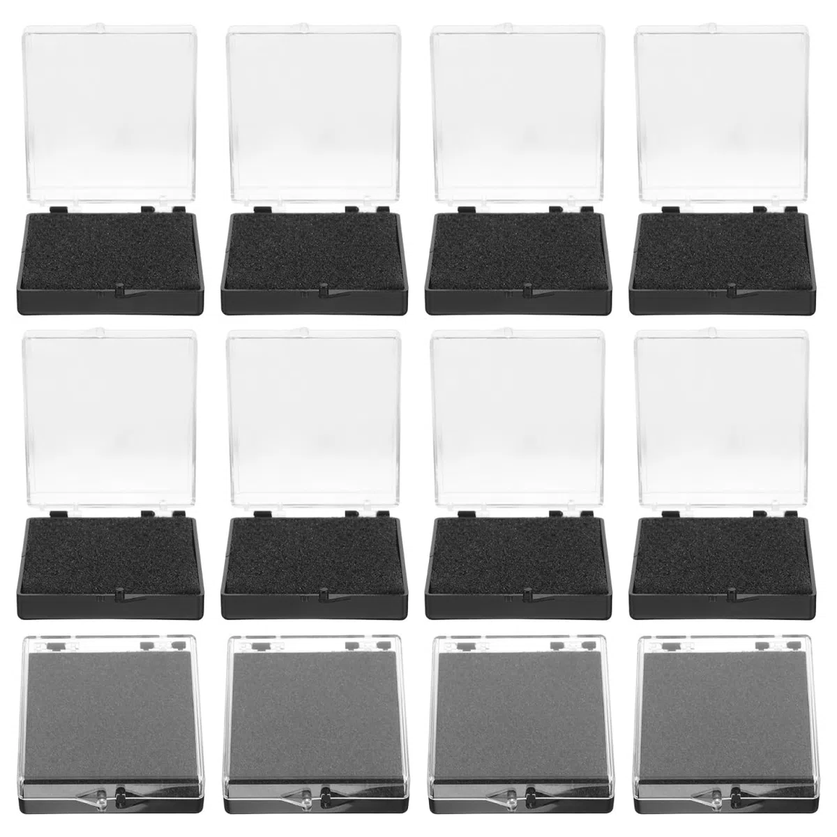 Scatola Trasparente Plastica 2.36X2.36X0.71In Custodia Porta Medaglie Maratona Con Interno Spugna Nera Protettiva Organizer Per Spille Badge E Accessori