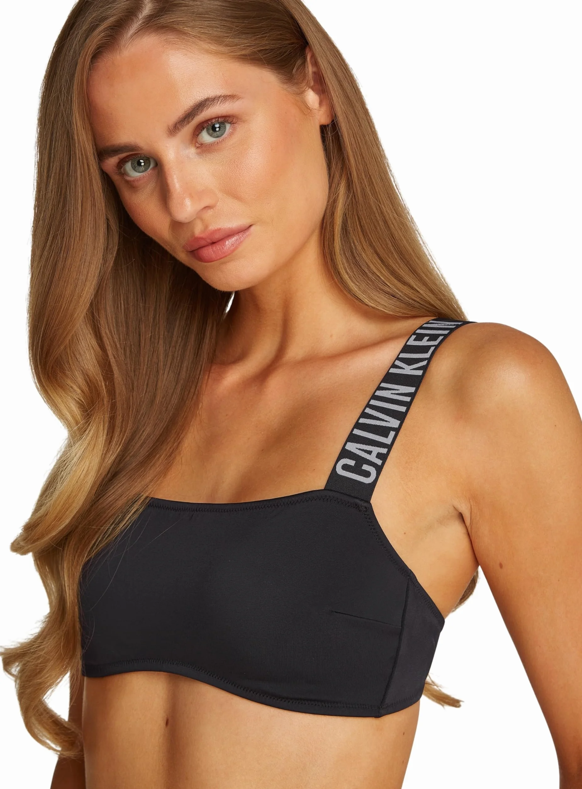 Calvin Klein Donna Top Bikini a Fascia Imbottitura Estraibile