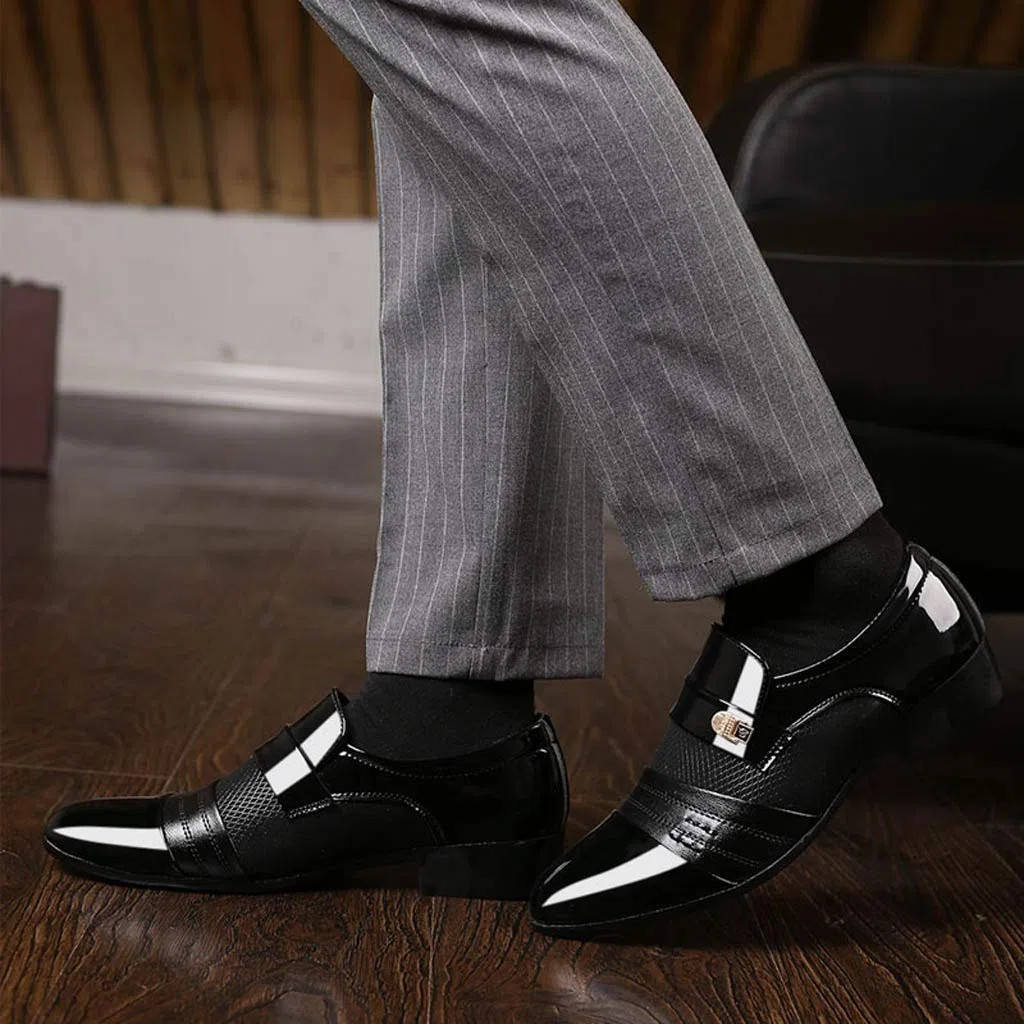 Scarpe da uomo in pelle, leggere, Oxford, in pelle, business, eleganti, da sposa, classiche, in vernice