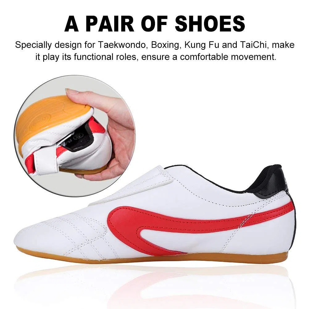 Dilwe Scarpe Taichi da Ginnastica Boxing Karate in Pelle PU per Unisex Adulto