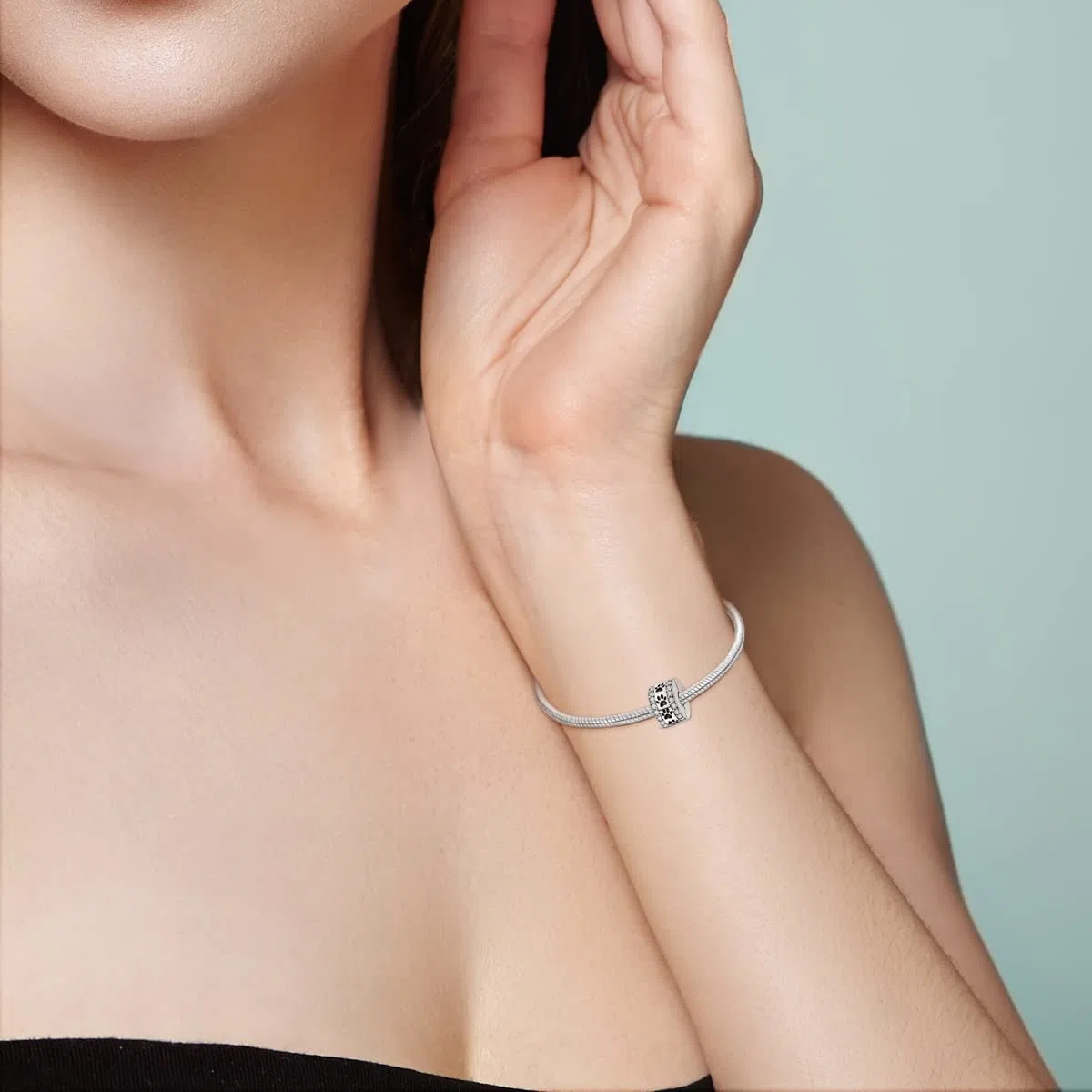 Parmuz in Argento Sterling 925 Clip charm Compatibile con Bracciale e Collane Spacer Ciondoli di perline ferma per braccialetti con ciondoli Regalo di gioielli per donna