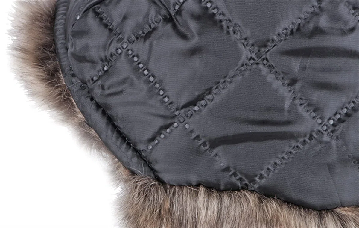 GIBZ Cappello Aviatore in Pelliccia Uomo Donna con Earflap Caldo Berretto Russo in Pelle Antivento per Inverno