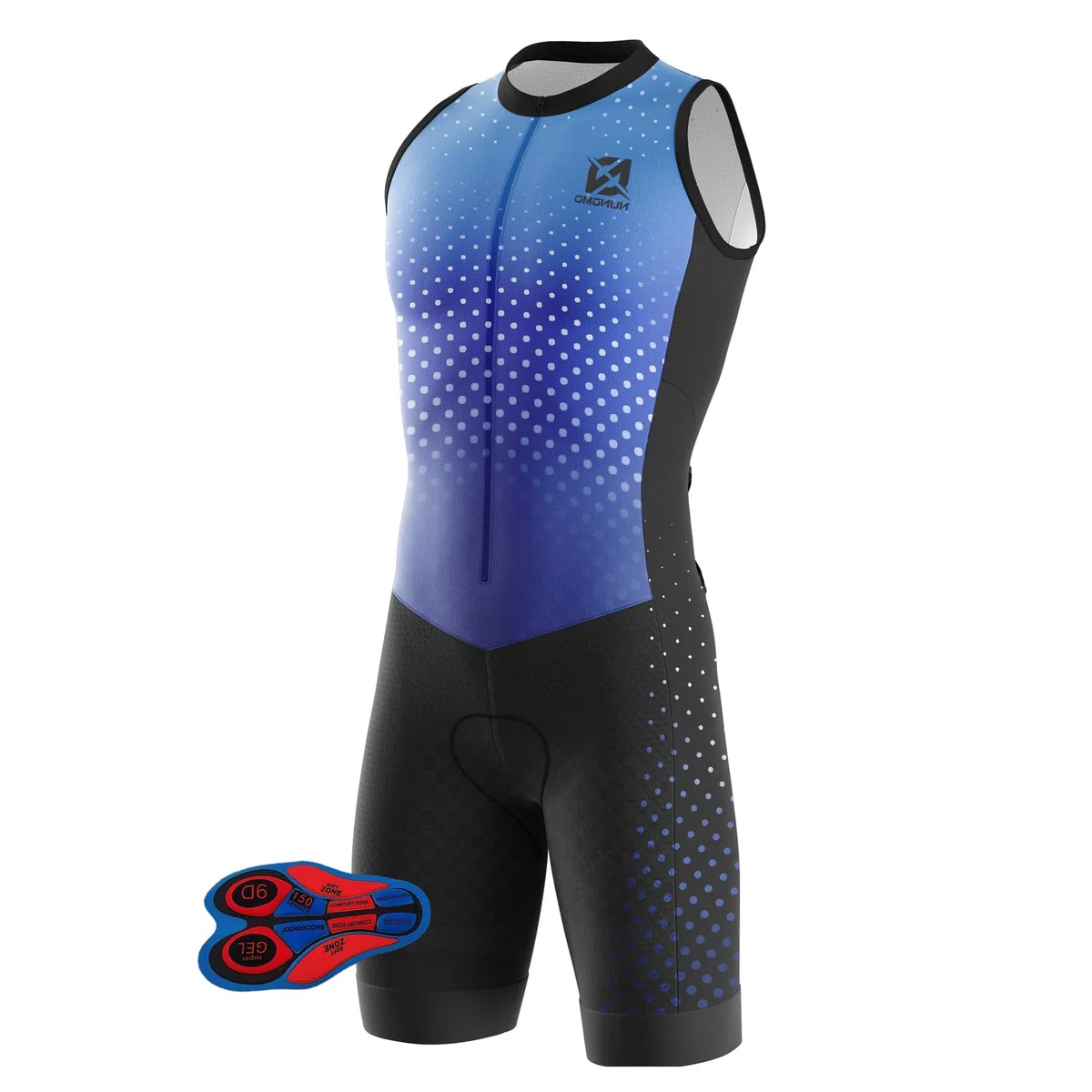 Tuta da Triathlon a Maniche Corte da Uomo, MTB Body Trisuit Cycling Skinsuit with Gel Pad per da uomo, a compressione,Nuoto/Corsa/Ciclismo
