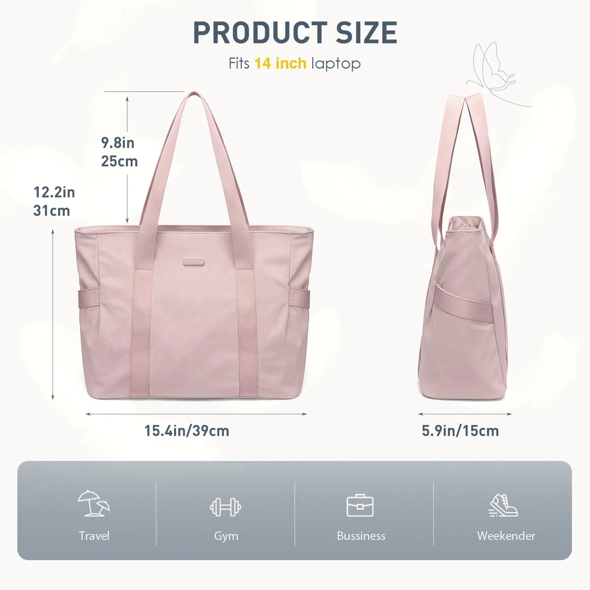 GOLF SUPAGS Borse Tote a Mano da Donna Borsa a Tracolla Multifunzionale da 14 Pollici Borsa a Mano Leggera Casual per Lavoro, Scuola, Viaggi
