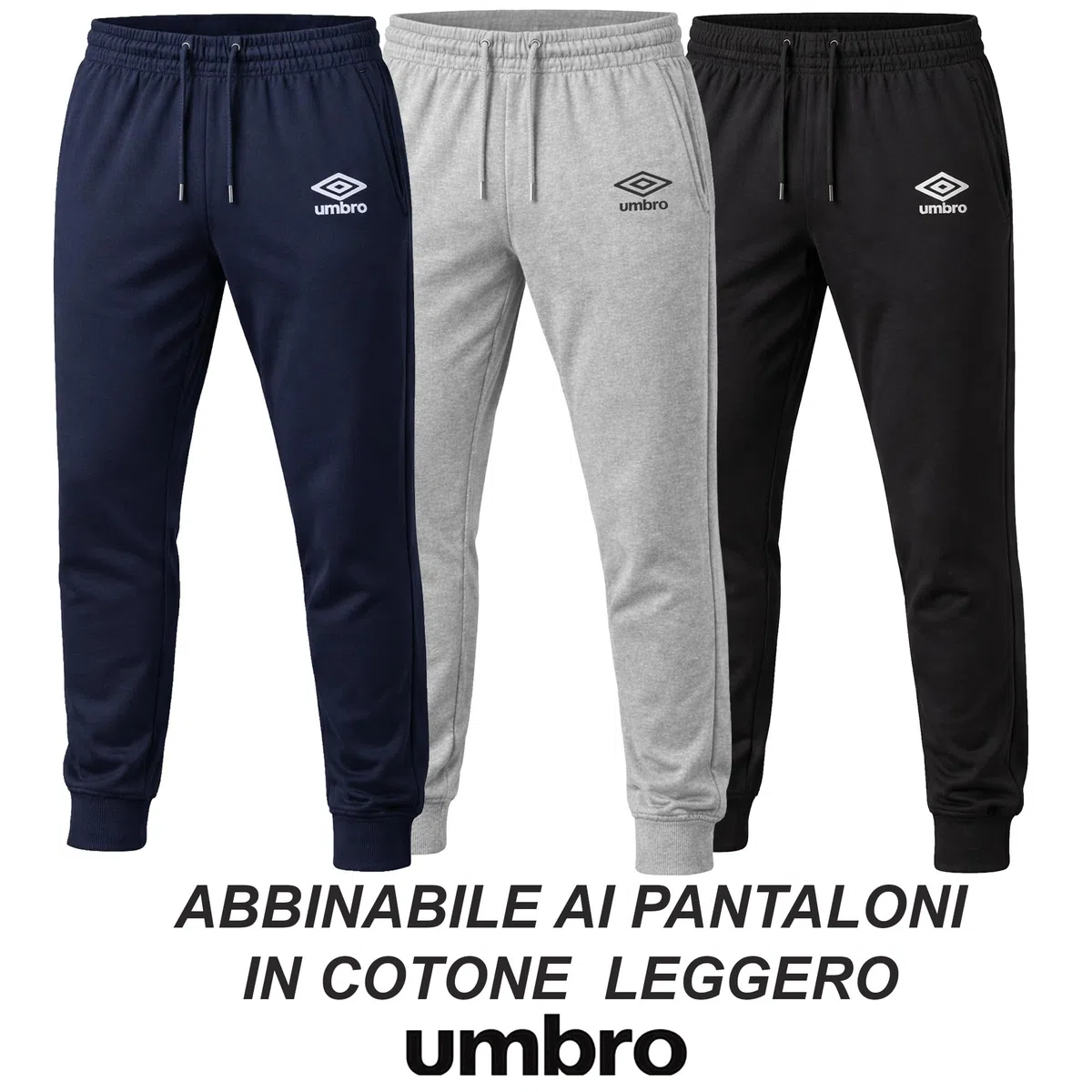 Umbro - Felpa da Uomo in Cotone Leggero con Cappuccio e Cerniera Full Zip, Sportiva, Casa, Palestra, Jogging, Tempo Libero