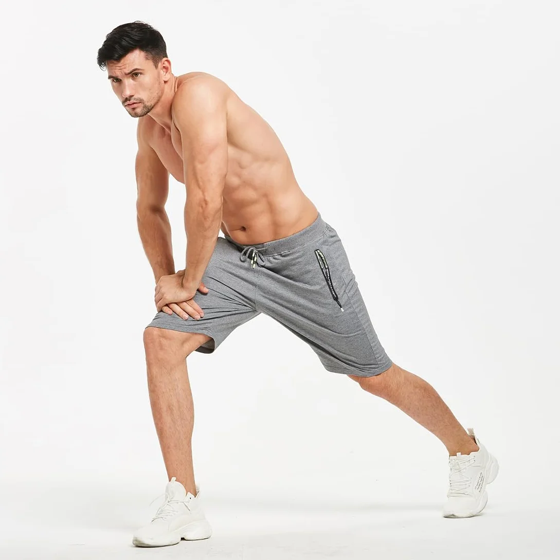 ZOXOZ Pantaloncini Sportivi Uomo Cotone Pantaloni Corti Shorts Uomo con Tasche