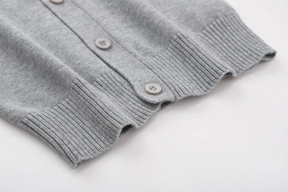 BINIDUCKLING Cardigan scolastico a maniche lunghe con scollo a V per uniforme scolastica