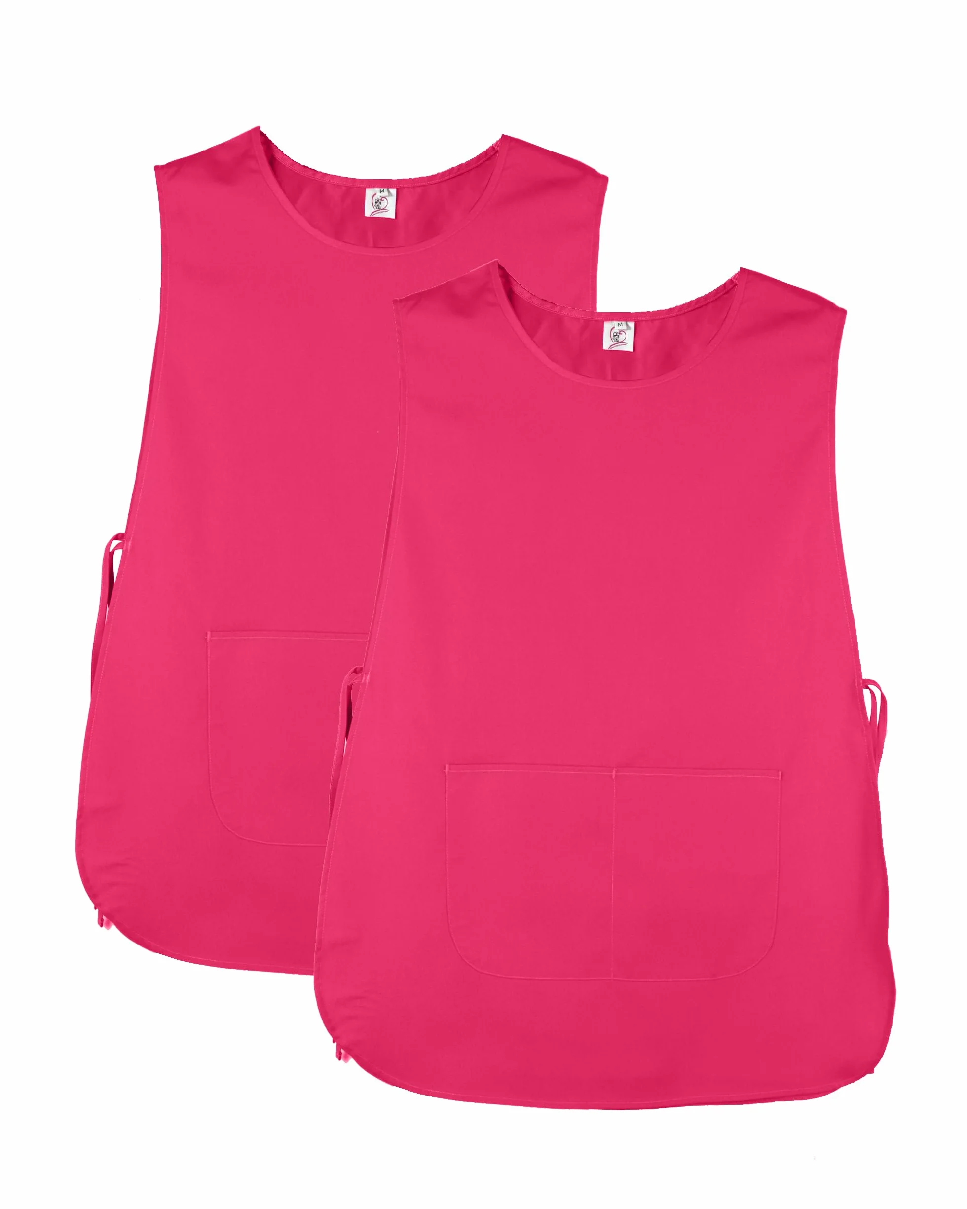 Set da 2 Pezzi Unisex Grembiule da Lavoro 2-3 Tasche Grembiule Maestra Asilo Cucina Estetista, Casacca Sanitaria Senza Maniche per Farmacia