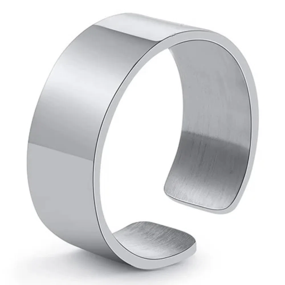 ZENSE - Anello aperto da uomo regolabile in acciaio lucido ZR0182