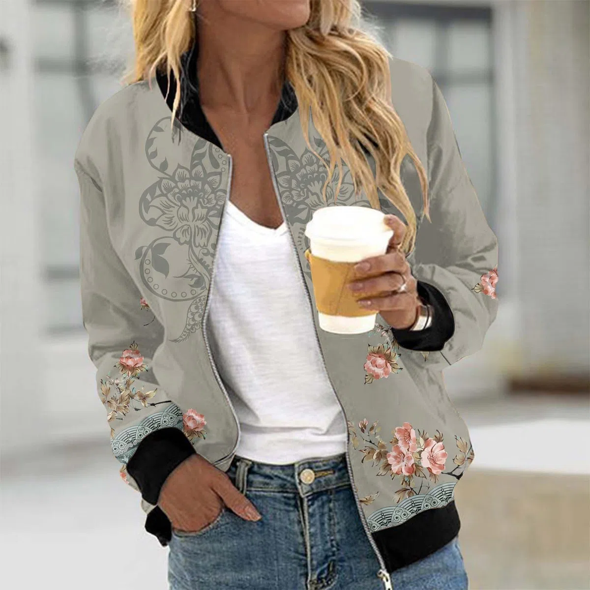 Generico Giacca Bomber Donna Primaverile,Giacca Donna Primavera,Stile retrò Classics Casual Moda Unique Giacca a Vento Leggera Giubbotto Bomber Estiva Giacca per Il Tempo Libero Giacchetto