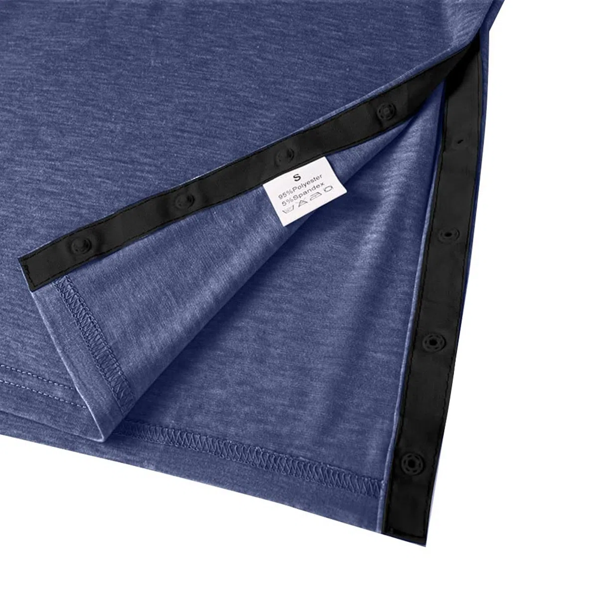 Generisch Camicia da uomo con schiena e spalle, recupero può strappare, manica corta, pulsante laterale aperto, abbigliamento dialisi