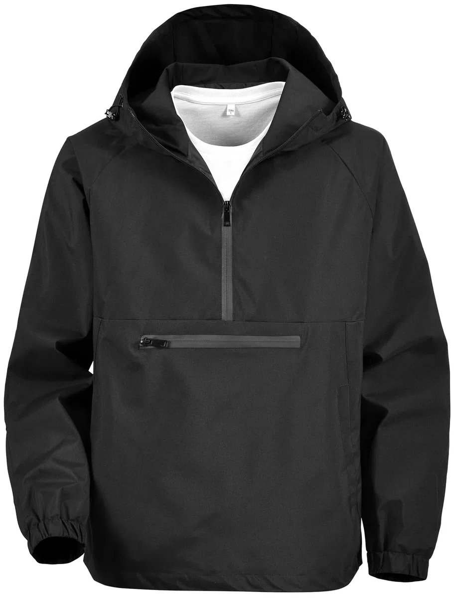 Felpa con Cappuccio Uomo 1/2 Zip Anorak Giacca Sportiva Giacca Antivento Impermeabile Softshell Legere Cappotto Primavera Autunno Adatto Escursioni