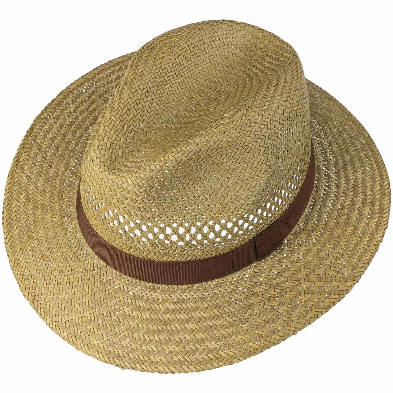 LIPODO Sun Traveller Cappello Traveller Paglia con Fascia Marrone Made in Italy Unisex Primavera Estate
