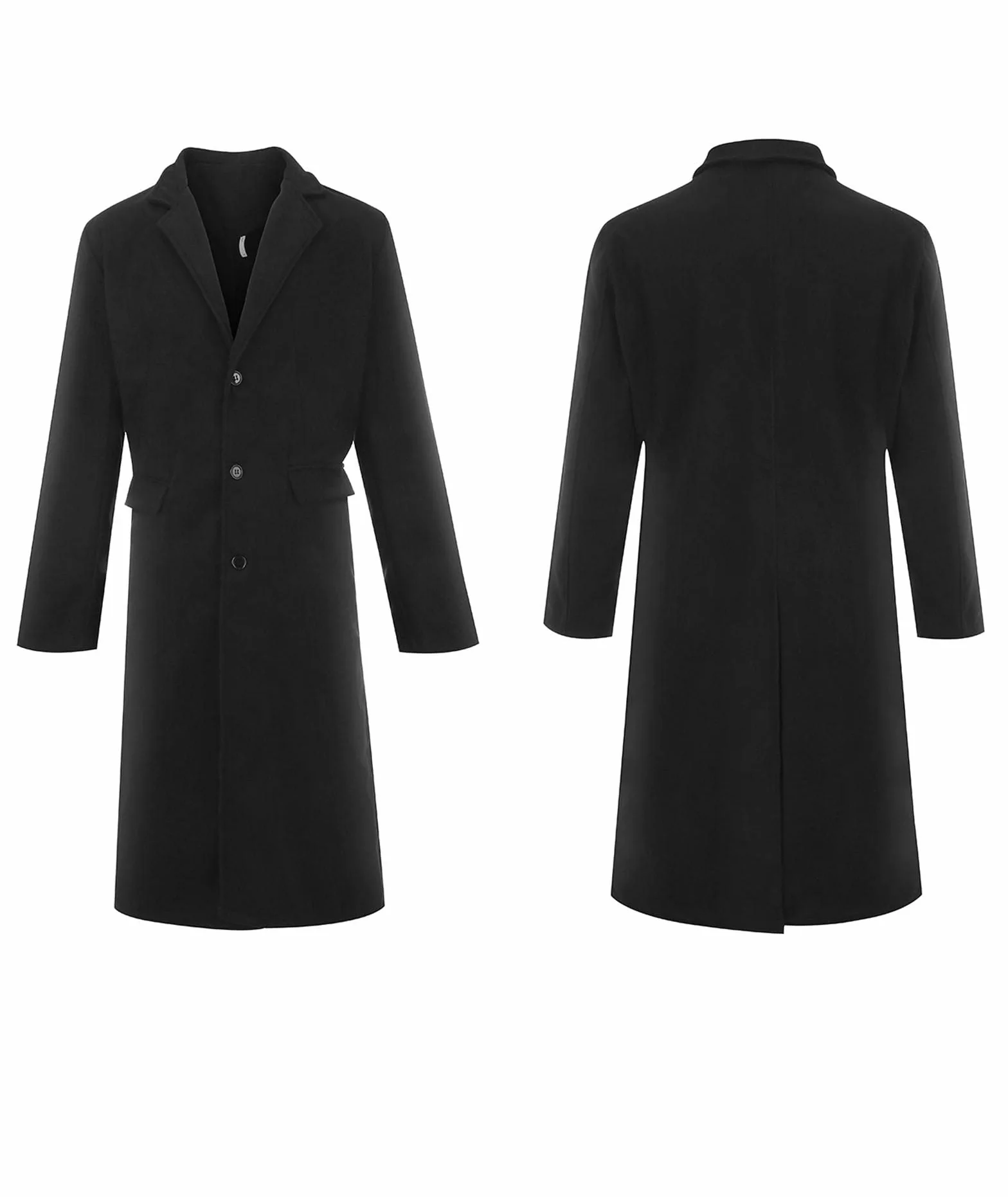 ECDAHICC Uomo Casual Slim Fit Cappotto di lana Giacca Lunga Collo Tacca Trench Monopetto Cappotto Inverno Caldo Capispalla