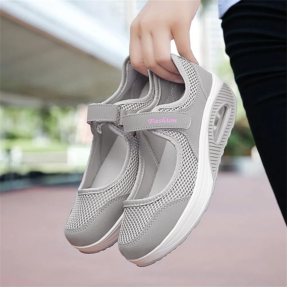 Scarpe Ortopediche Slip on Breathe Cuscino d'Aria in Rete Scarpe da Passeggio Donna Casuale Sneakers alla Moda Mocassini con Zeppa Comfort